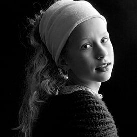 Inspiriert von dem Mädchen mit dem Perlenohrring von Johannes Vermeer. von Floor Fotografie