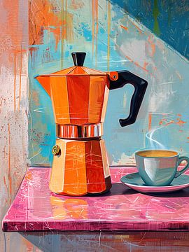 Kaffee - Orange Kaffeemaschine von Marianne Ottemann - OTTI