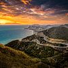 Route serpentine à Cabo de Gata en Andalousie Espagne au crépuscule coucher de soleil sur Dieter Walther