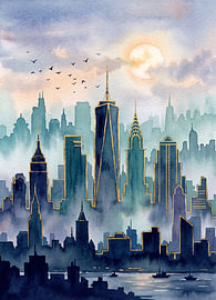 New York – Golden im Nebel von Manjik Pictures