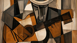 Musiker mit Gitarre, Kubismus, braun-schwarz von TheXclusive Art