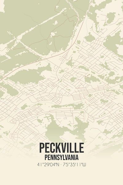 Alte Karte von Peckville (Pennsylvania), USA. von Ortsdrucke