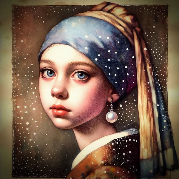 het meisje met de parel van Digital Art Nederland