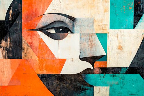 Moderne kunst: Geometrische gezichtsstructuur