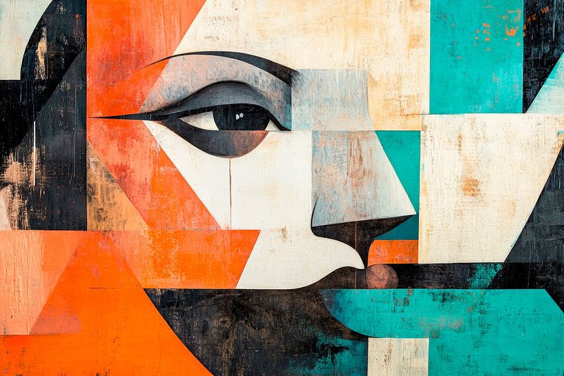 Modern art: Geometric facial structure by Poster Art Shop