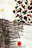 Lignes noires et points colorés