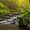 Ein kleiner Fluss in der Eifel, fotografiert mit einer langen Verschlusszeit. von Rob Christiaans