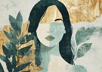 Woman With Leaves | Abstract Woman With Leaves by Art Whims