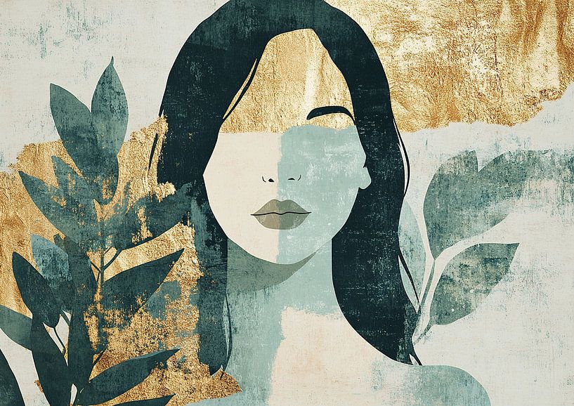 Woman With Leaves | Abstract Woman With Leaves by Art Whims