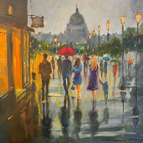 Regenachtige mijmering bij het Panthéon