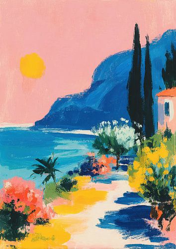 Gouache Riviera Sunset Pastel