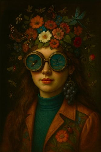 Porträt Buzzed and Blooming von Moonheart Artworks