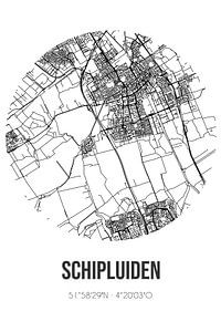 Schipluiden (South Holland) | Carte | Noir et Blanc sur Rezona
