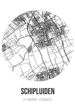 Schipluiden (Zuid-Holland) | Landkaart | Zwart-wit van MijnStadsPoster