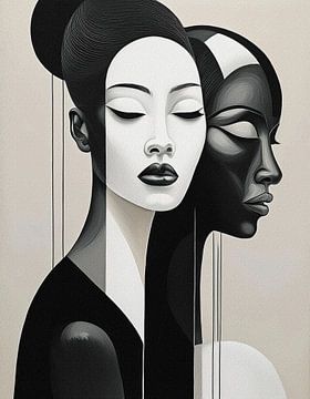 Abstract Reflection in Black and White van GᎥรєlค Art Ŧ๏г Y๏ย