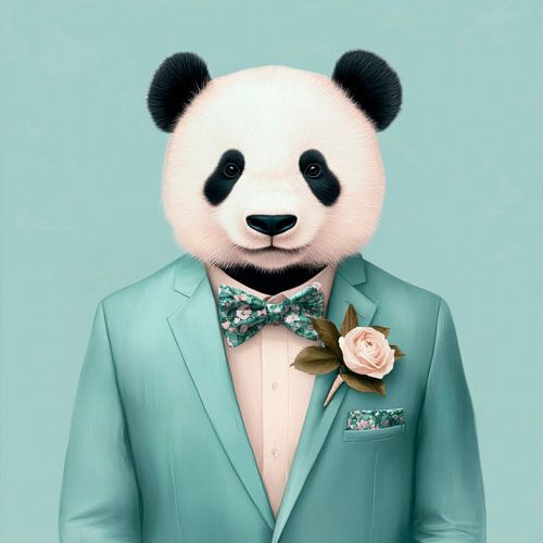 Panda in een elegant pak