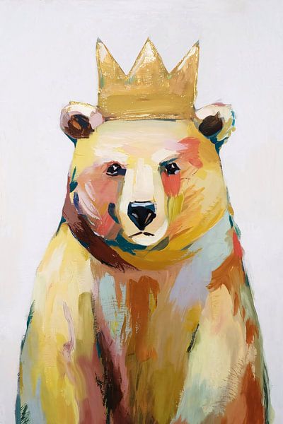 Malerei Bär mit goldener Krone von Imperial Art House