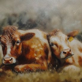 Vaches au repos sur Marjolein Deelen