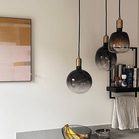 Kundenfoto: Ocker, weiß und rosa. Moderne abstrakte Kunst I von Dina Dankers, als ArtFrame