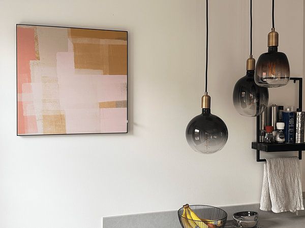 Customer photo: Ocher , white and pink. Modern abstract art I by Dina Dankers, on ArtFrame