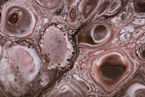 Retro: Vloeibare kleuren: Ronde cellen in bruintinten