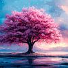 Arbre rose dans un paysage sur Art & Soul Creations