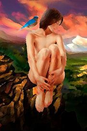 Alleen met een vogel-Only with a bird-  - Nur mit einem Vogel-Seulement avec un oiseau by aldino marsella