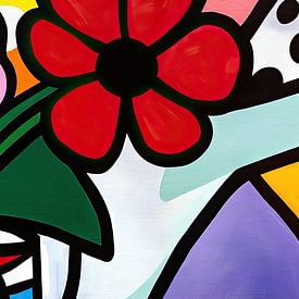 Bunte Blumen in Vase von ARTEO Gemälde