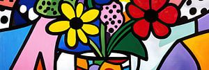 Bunte Blumen in Vase