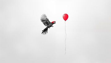 Papagei mit Ballon-Panorama von TheXclusive Art
