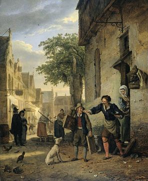 Jan Steen stuurt zijn zoon de straat op om schilderijen te ruilen voor bier en wijn, Ignatius Joseph