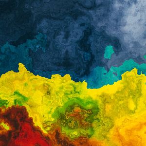 marble abstraction art blue yellow #marble