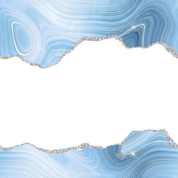 Blauw &amp; Zilver Agaat Glitterstructuur 08 van Aloke Design