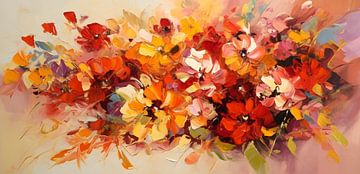Spektakel van gekleurde bloemen van Artsy