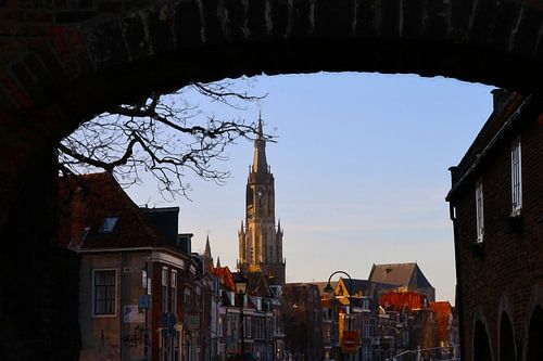 Nieuwe Kerk Delft vue de l'Oostpoort waterpixel