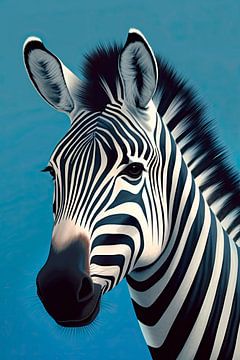Colourful animal portrait: Zebra by Christian Ovís
