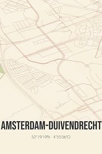 Vieille carte d'Amsterdam-Duivendrecht (Hollande du Nord) sur Rezona