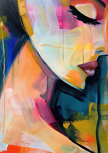 Femme abstraite aux couleurs vives