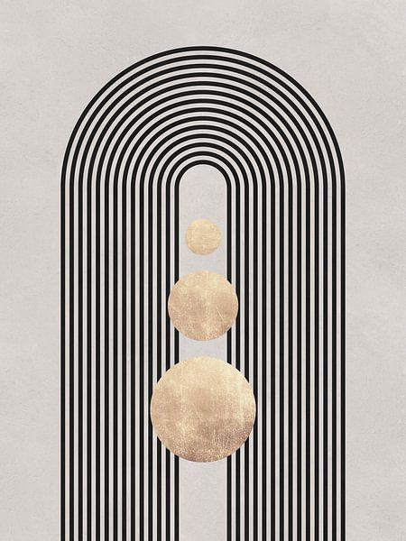 Zwart met gouden geometrie 4 van Vitor Costa