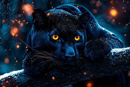 Zwarte panter met magische ogen