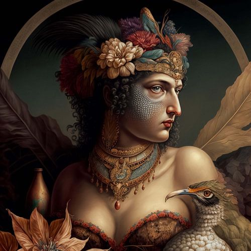 Strijder en haar vogel