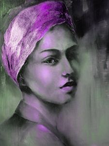 The girl with the golden cloth - shimmer in purple_
