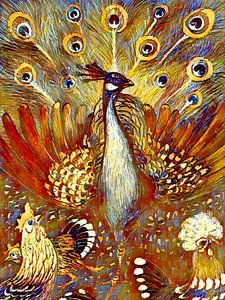 Pfau in Warmen Farben Spezial Edition
