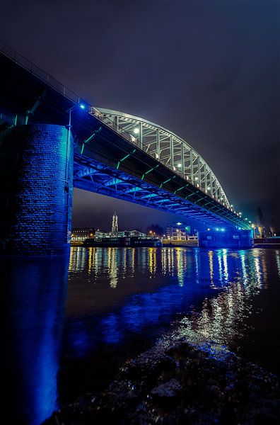 John Frost Brücke Blaue Stunde von Jeroen Diks