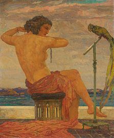 Hans Unger - Naakt met paradijsvogel (ca 1908)