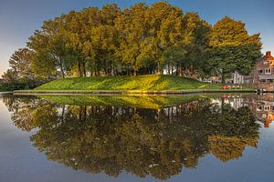 Wester bolwerk von Dokkum, Friesland, im Abendlicht