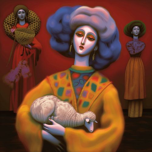 Vrouwen met gebreide kleding