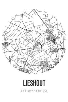 Lieshout (Noord-Brabant) | Landkaart | Zwart-wit van Rezona