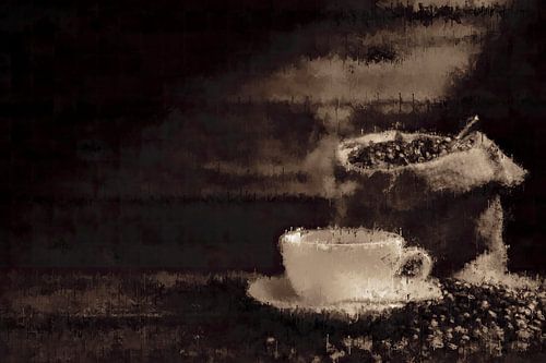 Koffiekopje en zak met bonen with the style 'Barista'