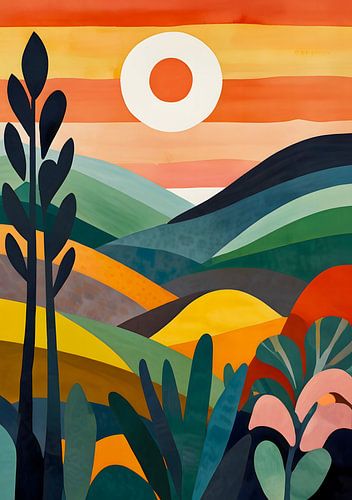 Lever de soleil sur les collines